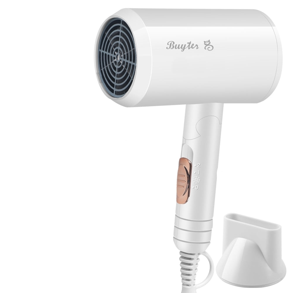 Blue-Ray Folding Compact Travel Blow Dryer Professional Salon Ionic Low Noise Hair Dryer 3 Heat Settings