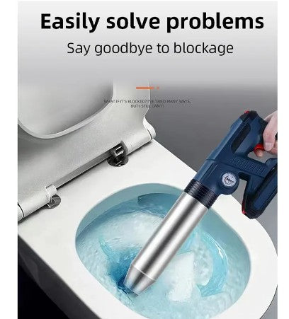 【Lithium battery】Toilet Clogged Unclogging Device Clogging Machine Air Blowdown Spray Gun High Pressure Drain Plunger Pipe Dredging Sewer Tools