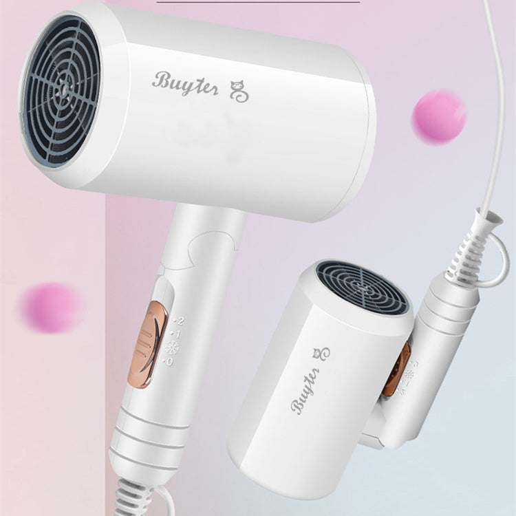 Blue-Ray Folding Compact Travel Blow Dryer Professional Salon Ionic Low Noise Hair Dryer 3 Heat Settings