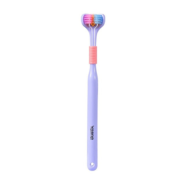 4PCS 360 Degree Three-sided Soft Bristle Toothbrush Oral Care Safety Toothbrush Teeth Deep Cleaning Portable Travel Dental Oral Care
