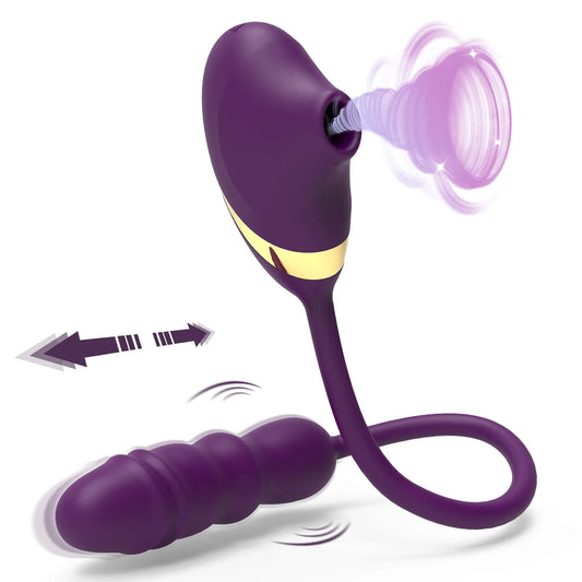 Una - Sucking G-Spot Vibrator with Thrusting Dildo Plug