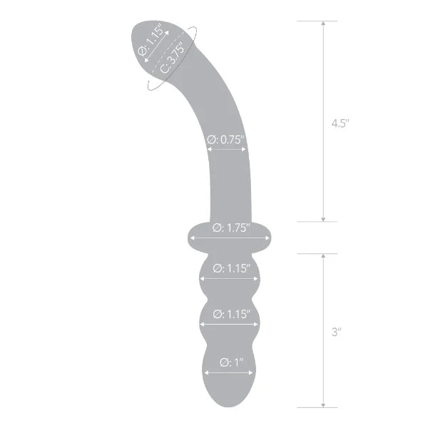 Glas 8 Inch Ribbed G-Spot Glass Dildo