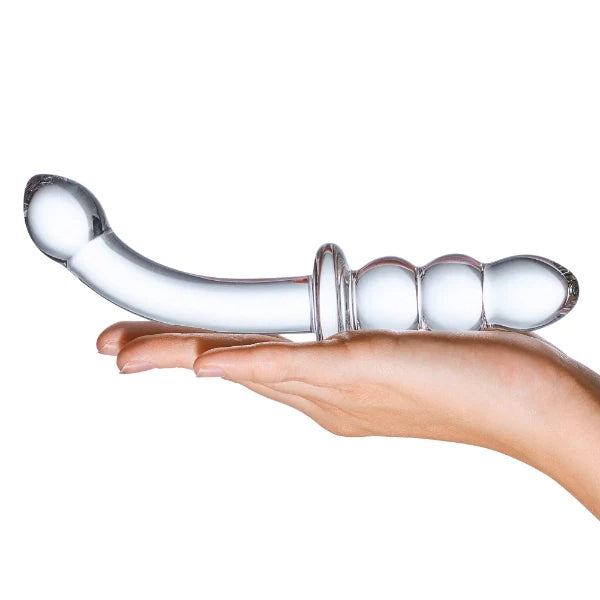 Glas 8 Inch Ribbed G-Spot Glass Dildo