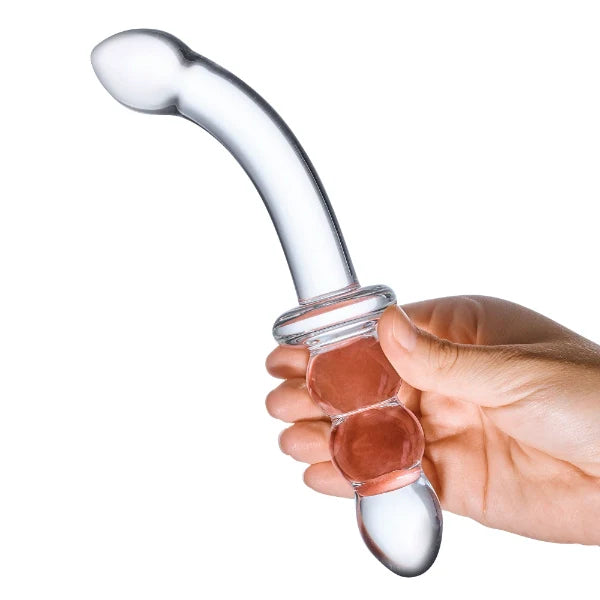 Glas 8 Inch Ribbed G-Spot Glass Dildo