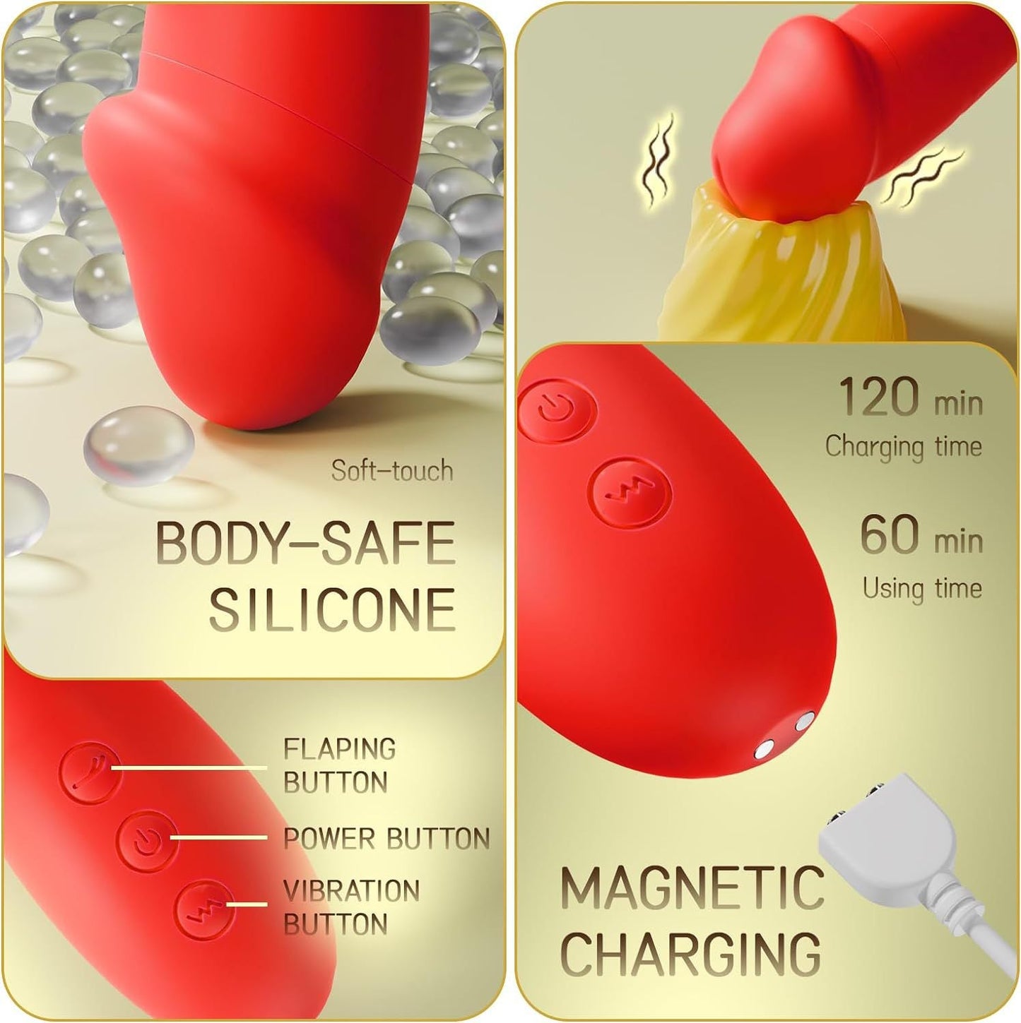 Sam Ⅱ- Thrusting Vibrator with Licking, Warming & Clit Tapping Red