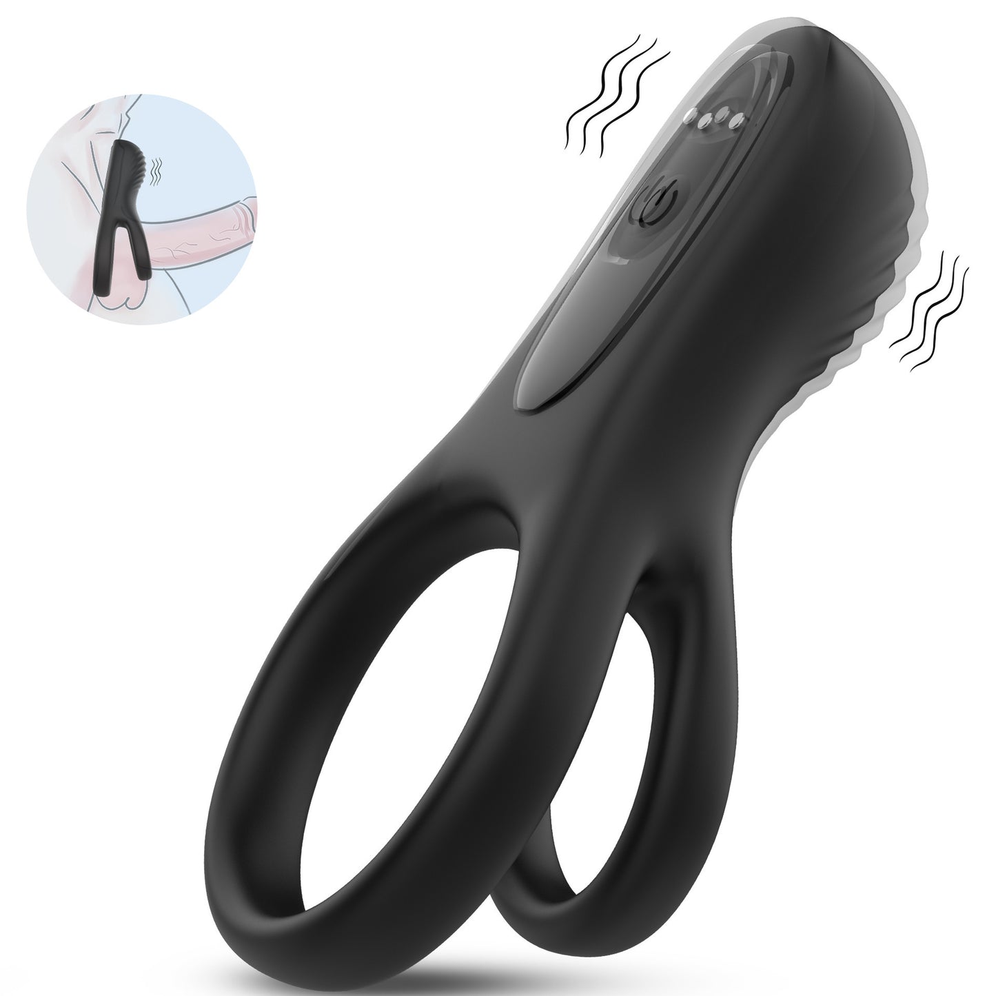 Watchmen Double Ring Locking Penis Ring Silicone Delay Men’s Adult Sex Toy