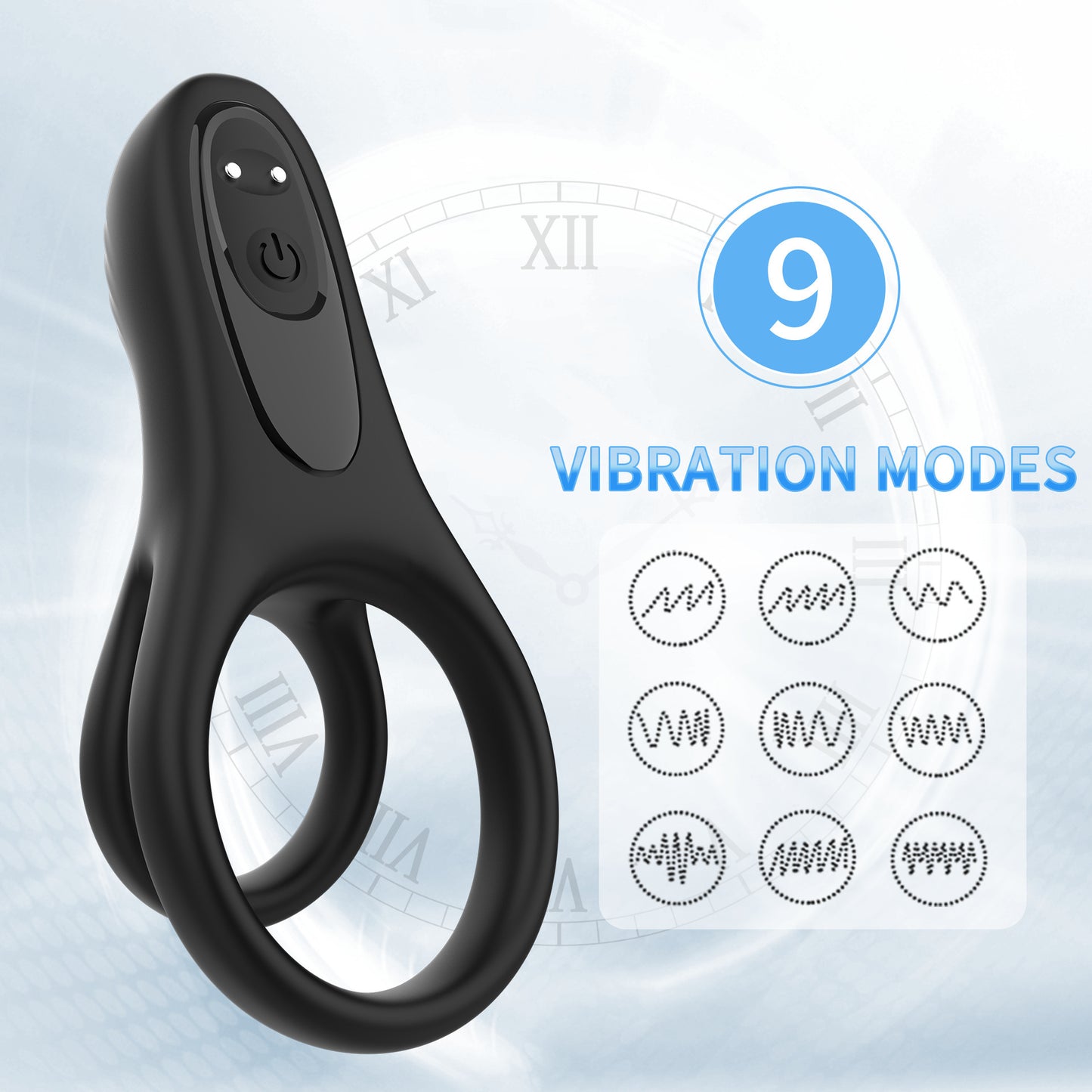 Watchmen Double Ring Locking Penis Ring Silicone Delay Men’s Adult Sex Toy