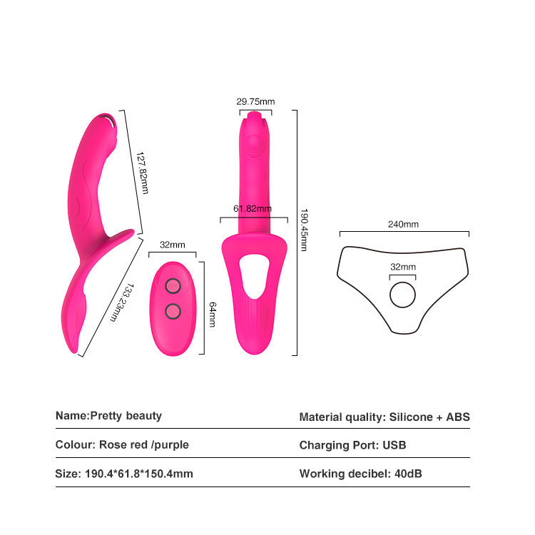 Wearable Silicone Vibrating Strap-on Dildo for Women - Realistic G-Spot Stimulator with Multi-Frequency Resonance, Lesbian Couples Sex Toy