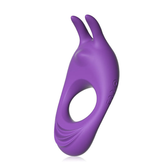 9 Vibrating Rabbit Purple Cock Ring For Couple Play