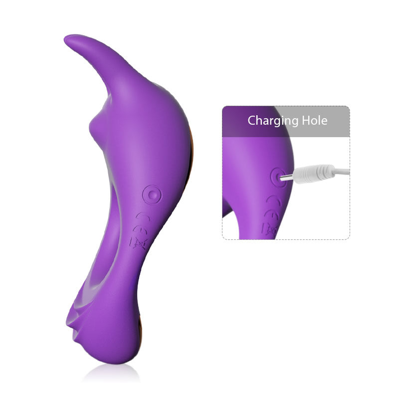 9 Vibrating Rabbit Purple Cock Ring For Couple Play