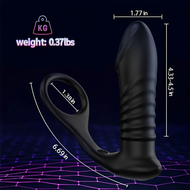 Silicone Remote Control Cock Ring Anal Plug