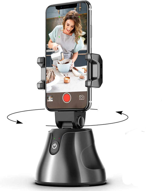 Selfie Stick Tripod 360°Rotation Auto Smart Face & Object Tracking Cell Phone Tripod Holder for Video Recording, Work with Tripod for iPhone Android Camera 360° selfie / live Streaming