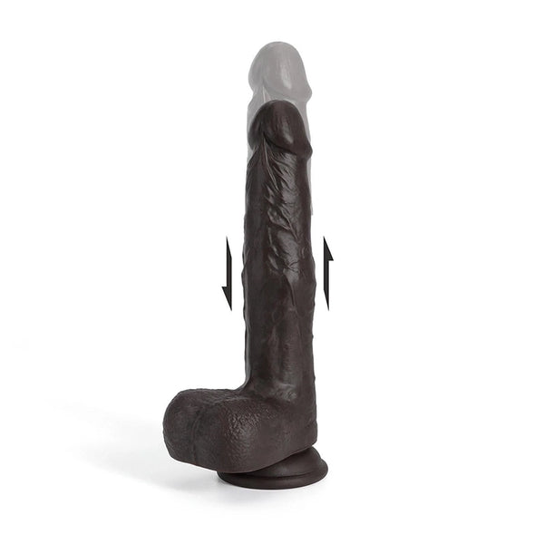 Fitz - Thrusting Vibrating Black Dildo 8 Inch