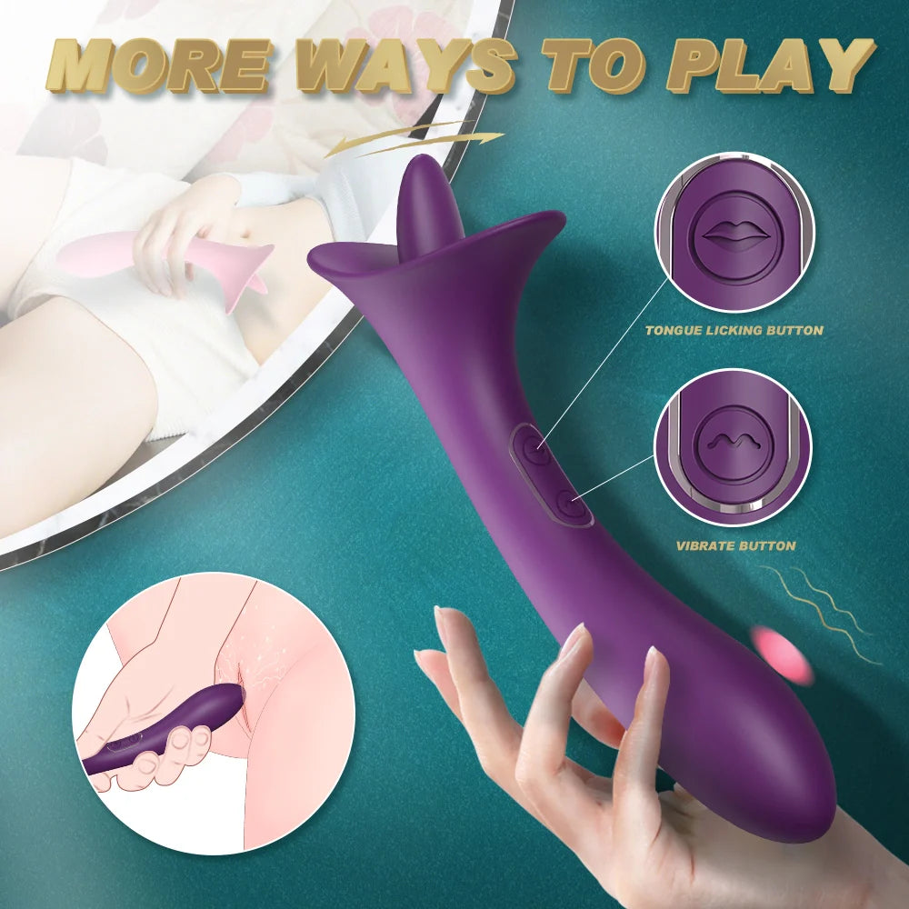 Clit Licking Tongue Vibrator With G Spot Stimulator