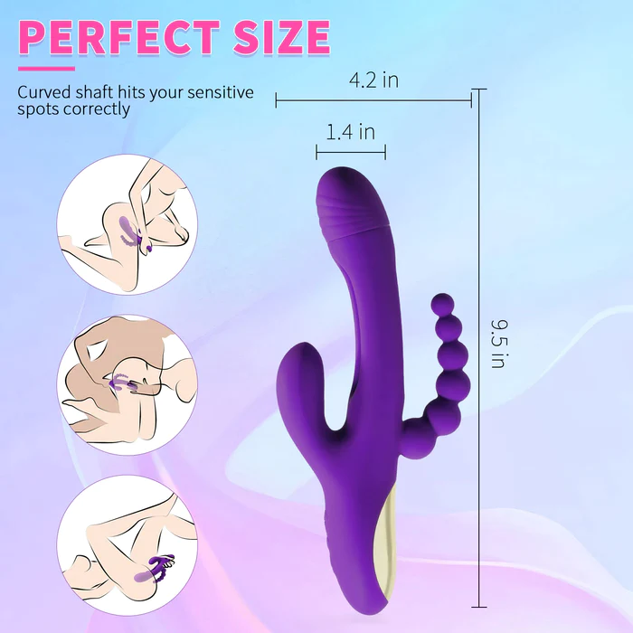 Joan 3 - Rabbit Tapping G-spot Vibrator with Anal Beads