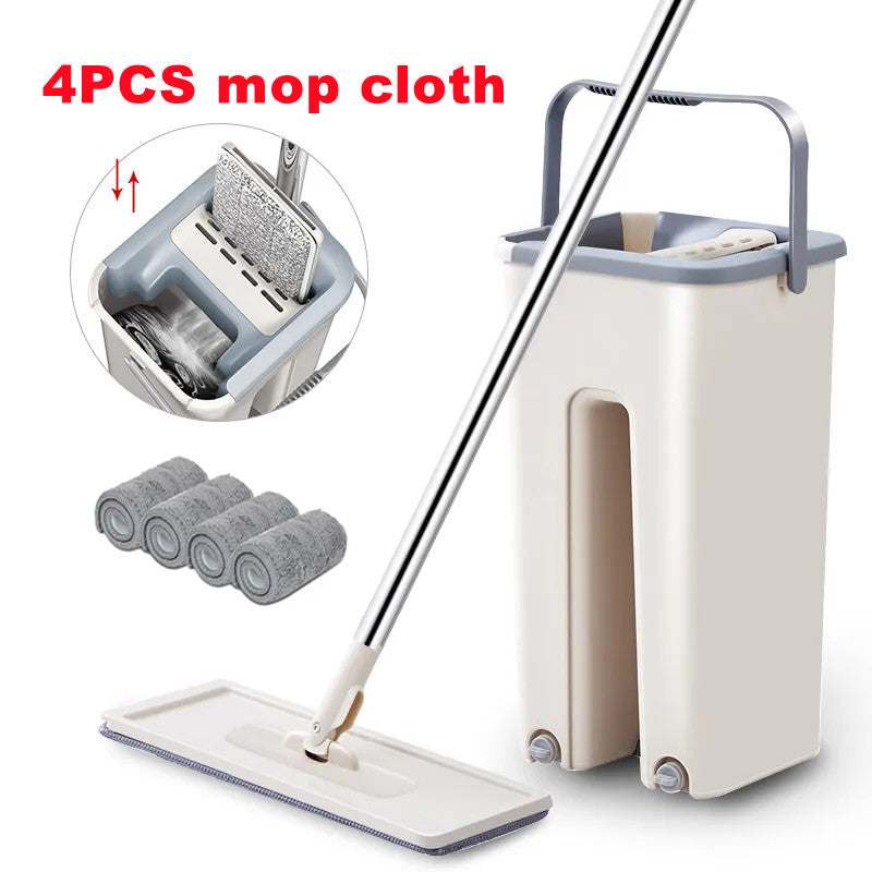 Floor Cleaning Mops 360 Rotating Mop with Bucket Squeeze Flat Mop Home Kitchen Floor Cleaner Floor Scrubber Tile Mop