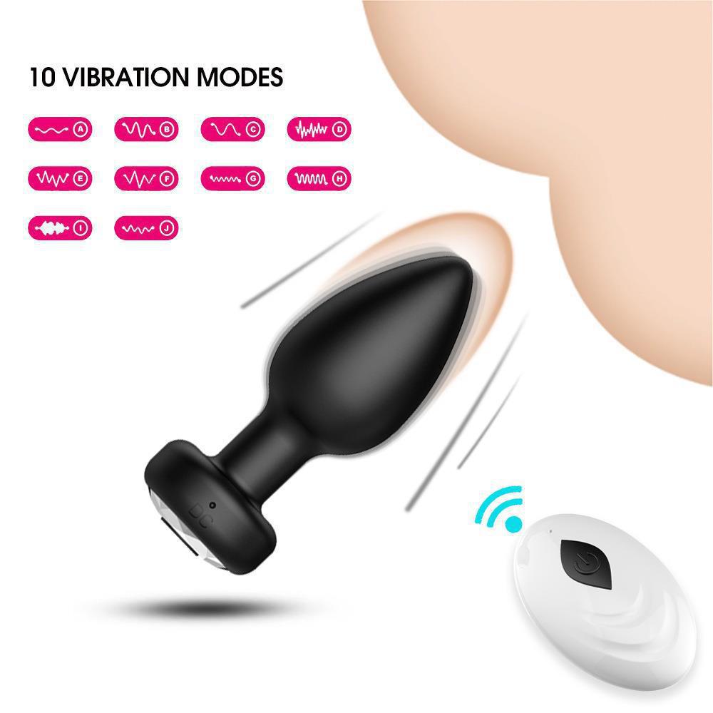 LGBTQ Wireless Remote Control Vibrating Masturbation Silicone Butt Plug