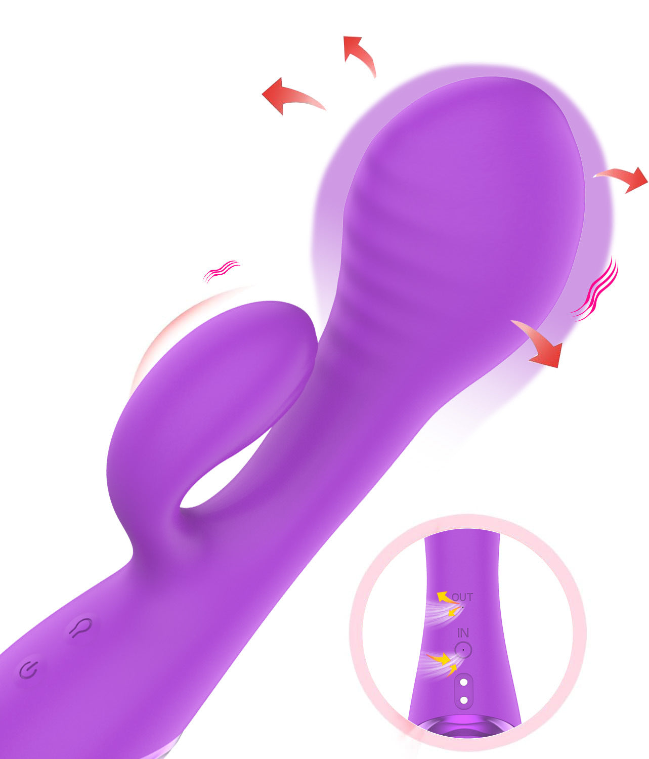 Ten Vibration Frequencies Inflatable Enlarged Vibrator Strong Vibration Massager