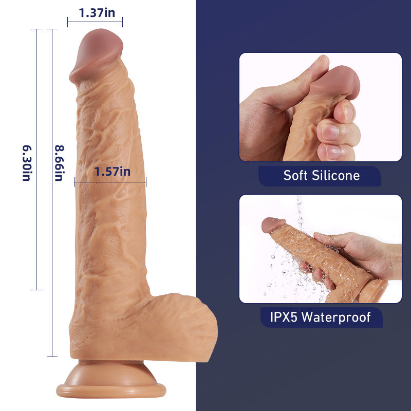 Cyril - Pink Glans Thrusting Vibrating Heating LifeLike Dildo 8.66 Inch