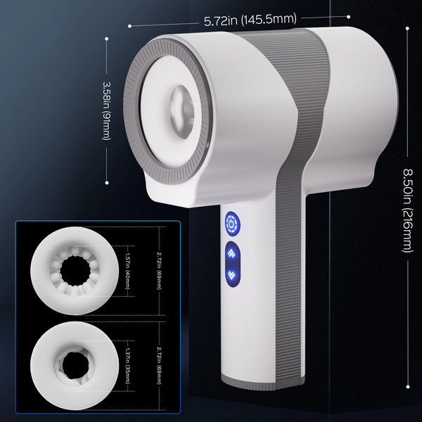 Double-Ended Handheld Vibrating Thrusting & Rotating Automatic Male Masturbator