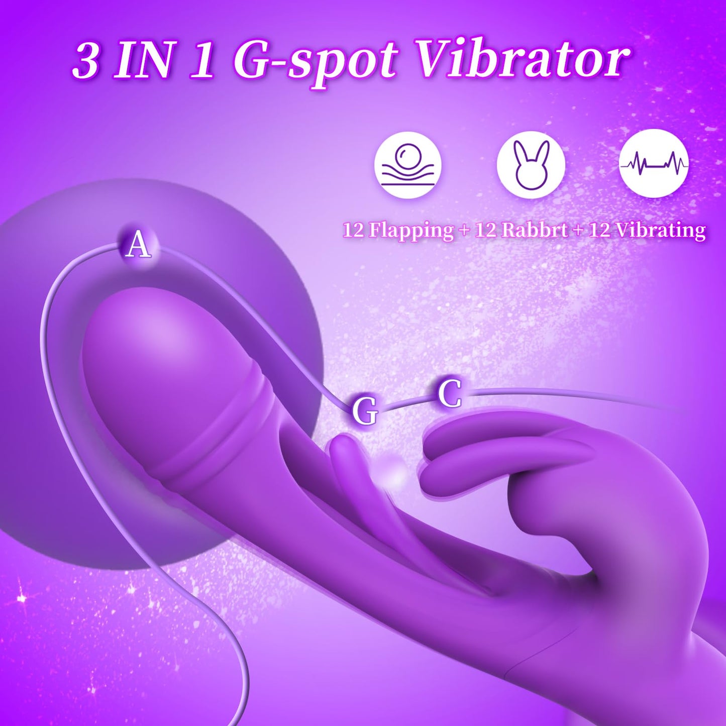 Seb - Flapping G Spot Rabbit Vibrating Dildo