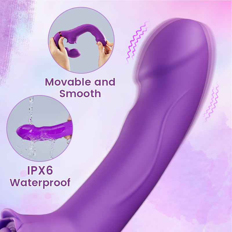 Evelyn - Tapping & Vibrating G-spot Clit Stimulator Strapless Double-ended Dildo