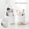 Multifunction 360° Rotating Pen Holder Pencil Makeup Brush Bucket Dust-proof Cosmetic Storage Box Compartment Desktop Organizer