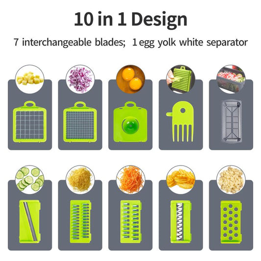 【14 ni 1】Multifunctional Vegetable Cutter Fruit Slicer Grater Shredders Drain Basket Slicers 8 In 1 Gadgets Kitchen Accessories Aparat Multifunctional 14/1
