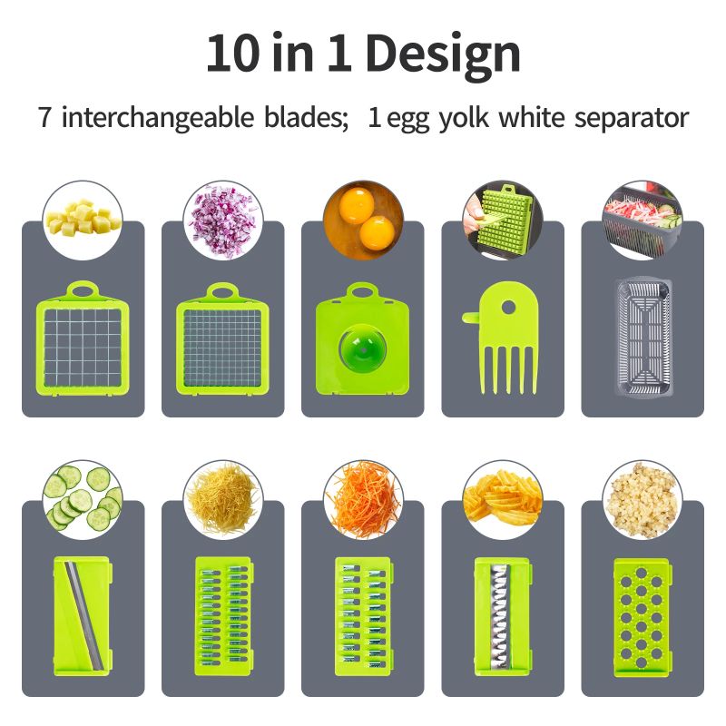 【14 ni 1】Multifunctional Vegetable Cutter Fruit Slicer Grater Shredders Drain Basket Slicers 8 In 1 Gadgets Kitchen Accessories Aparat Multifunctional 14/1