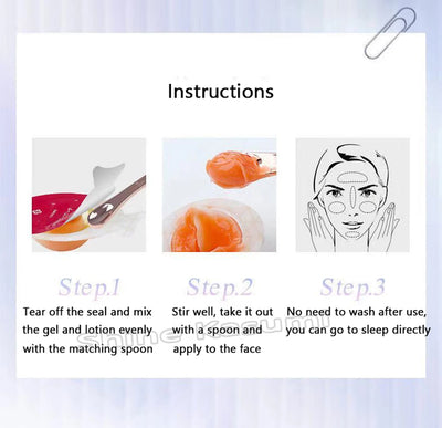 【5PCS/box】SPACHAN  Egg Sleeping Mask Whitening Moisturizing Oil Control Brightening Skin Color Shrink Pore Acne Removal No-cleansing Mask