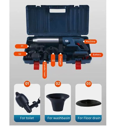【Lithium battery】Toilet Clogged Unclogging Device Clogging Machine Air Blowdown Spray Gun High Pressure Drain Plunger Pipe Dredging Sewer Tools