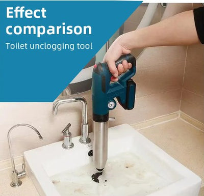 【Lithium battery】Toilet Clogged Unclogging Device Clogging Machine Air Blowdown Spray Gun High Pressure Drain Plunger Pipe Dredging Sewer Tools