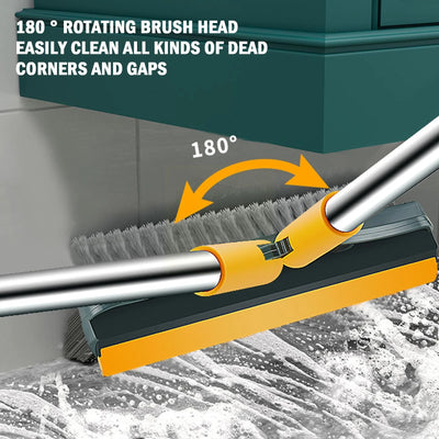 3 In 1 Floor Brush Long Handle Floor Cleaning Brush Retractable Swivel Floors Wiper Tile Cleanings Household Cleaning Tools