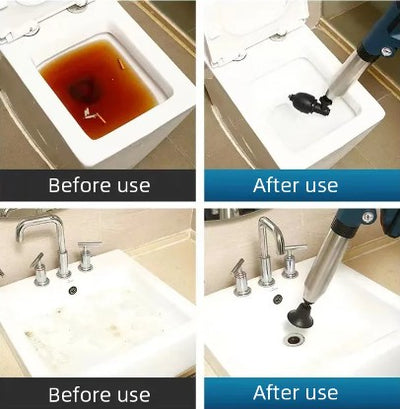 【Lithium battery】Toilet Clogged Unclogging Device Clogging Machine Air Blowdown Spray Gun High Pressure Drain Plunger Pipe Dredging Sewer Tools