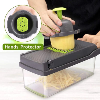 【14 ni 1】Multifunctional Vegetable Cutter Fruit Slicer Grater Shredders Drain Basket Slicers 8 In 1 Gadgets Kitchen Accessories Aparat Multifunctional 14/1