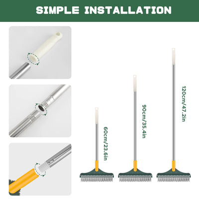 3 In 1 Floor Brush Long Handle Floor Cleaning Brush Retractable Swivel Floors Wiper Tile Cleanings Household Cleaning Tools