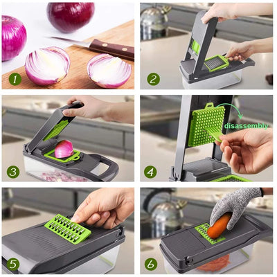 【14 ni 1】Multifunctional Vegetable Cutter Fruit Slicer Grater Shredders Drain Basket Slicers 8 In 1 Gadgets Kitchen Accessories Aparat Multifunctional 14/1