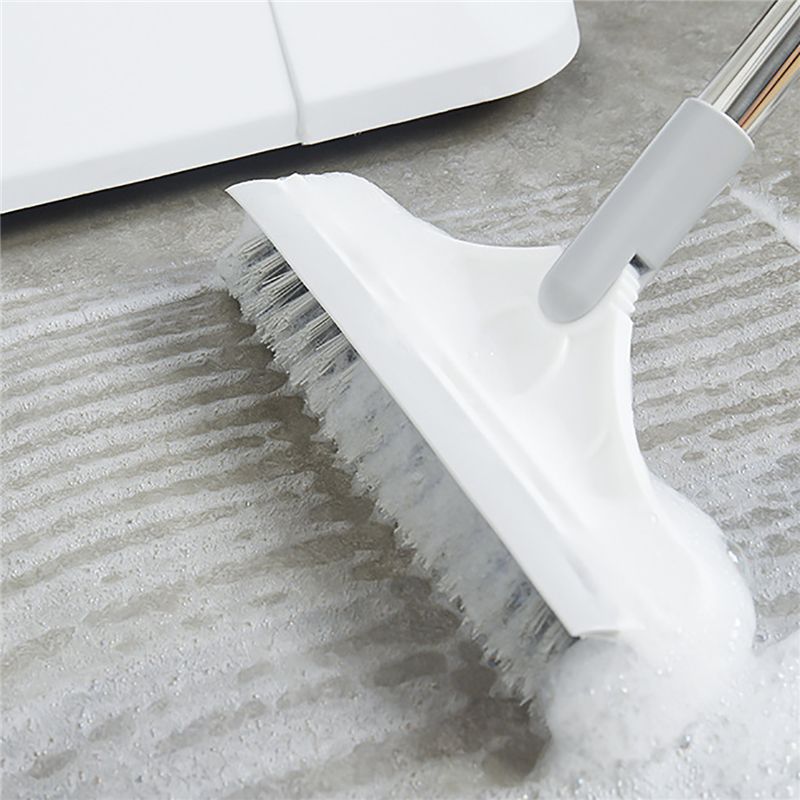 Three in one V Head Floor Brush Stainless Metal Long Handle Scrubber Floor Brush Scrub Brush with Adjustable Detachable Stiff Bristles for Tile Cleaning