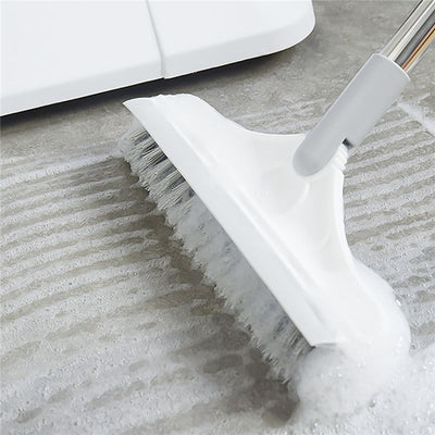 Three in one V Head Floor Brush Stainless Metal Long Handle Scrubber Floor Brush Scrub Brush with Adjustable Detachable Stiff Bristles for Tile Cleaning