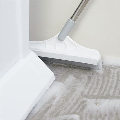 Three in one V Head Floor Brush Stainless Metal Long Handle Scrubber Floor Brush Scrub Brush with Adjustable Detachable Stiff Bristles for Tile Cleaning