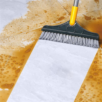 Three in one V Head Floor Brush Stainless Metal Long Handle Scrubber Floor Brush Scrub Brush with Adjustable Detachable Stiff Bristles for Tile Cleaning