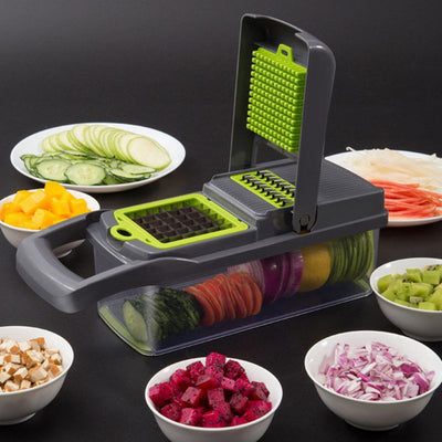 【14 ni 1】Multifunctional Vegetable Cutter Fruit Slicer Grater Shredders Drain Basket Slicers 8 In 1 Gadgets Kitchen Accessories Aparat Multifunctional 14/1