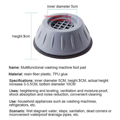 4Pcs Anti Vibration Feet Pads Rubber Mat Slipstop Silent Universal Washing Machine Refrigerator Support Dampers Stand