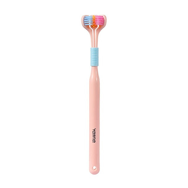 4PCS 360 Degree Three-sided Soft Bristle Toothbrush Oral Care Safety Toothbrush Teeth Deep Cleaning Portable Travel Dental Oral Care