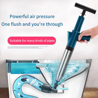 【stainless steel 】Toilet Clogged Unclogging Device Pipe Plunger High Pressure Drain Plunger Dredge Clog Bath Toilets Bathroom Shower Sink Bathtub